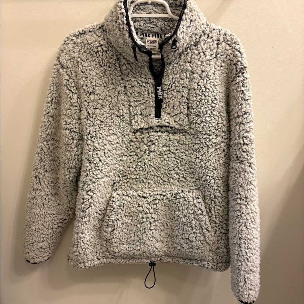 PINK Victoria's Secret Sherpa Hoodie in Gray